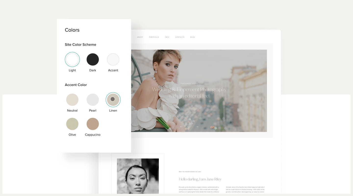 customizable website theme for photographers