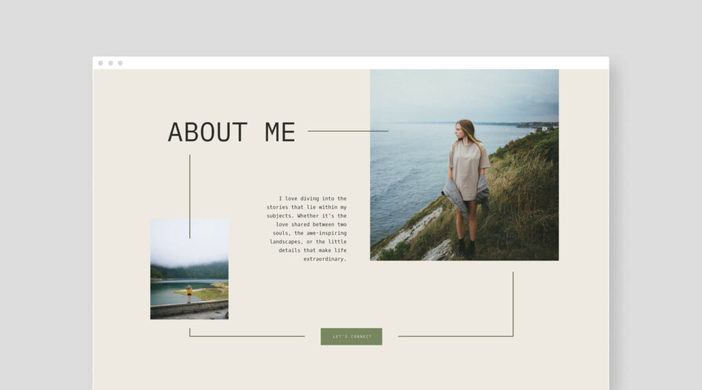 Elegant lines and frame visual hierarchy layout