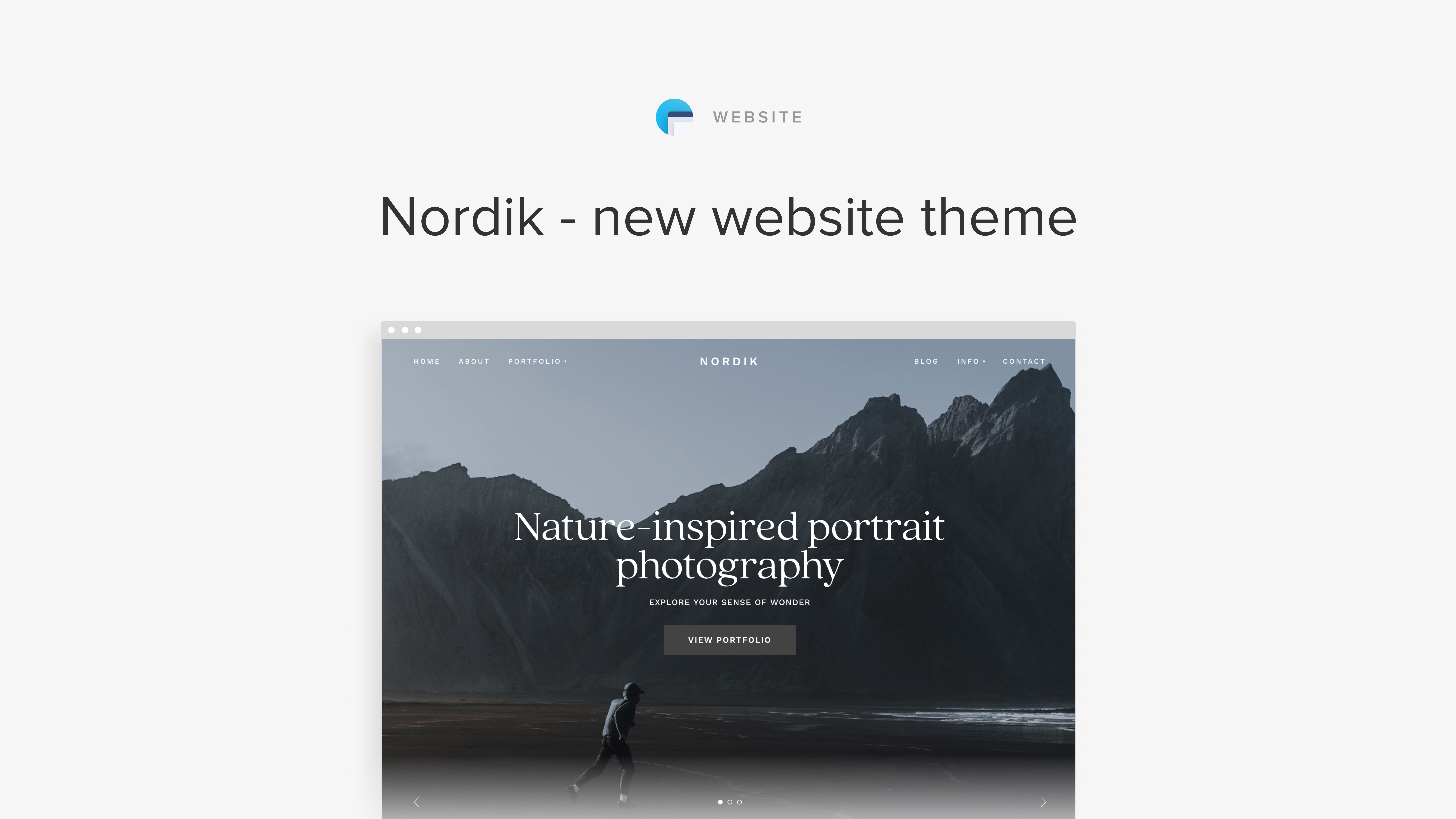 Showing a header example of the Nordik website.