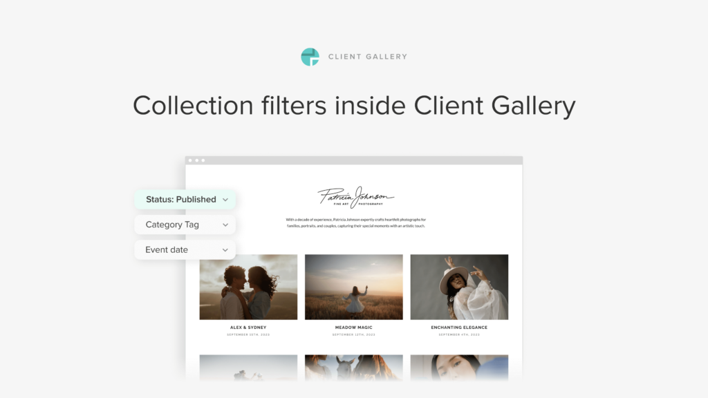 Displaying collection filters within the Client Gallery