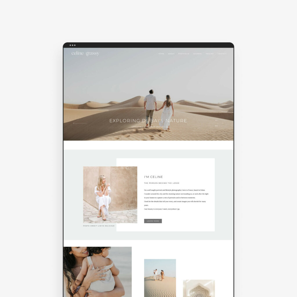 Light and airy photography website inspiration 