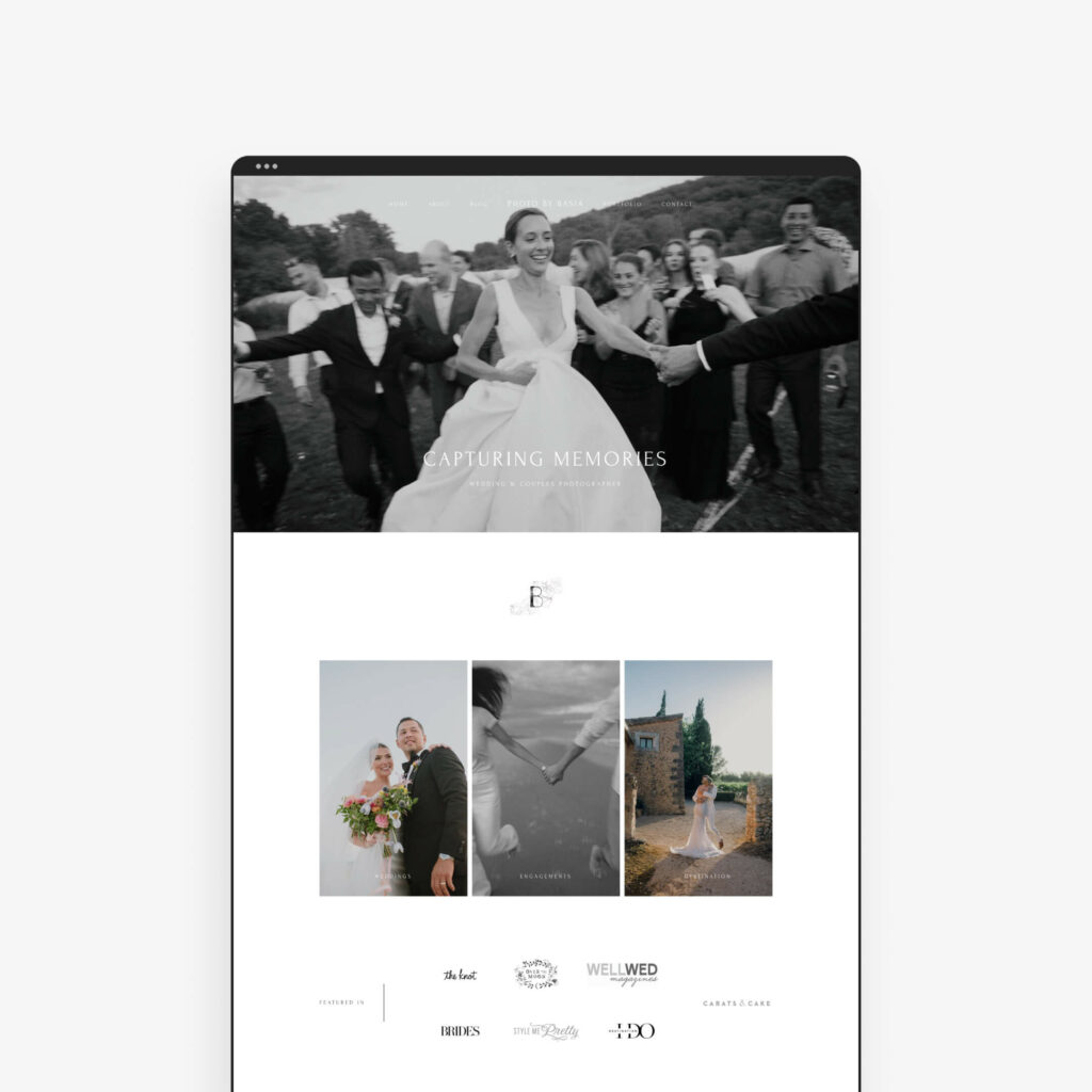Timeless wedding photography website