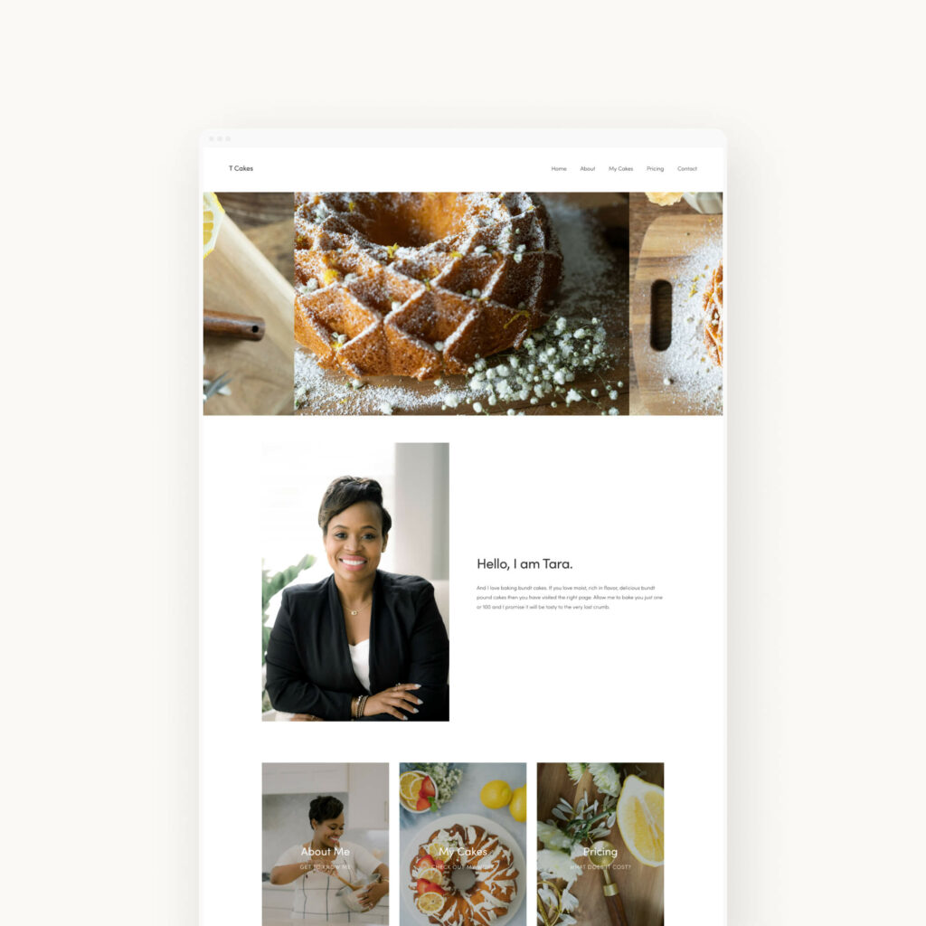 Food photography website examples for pastries and recipes.