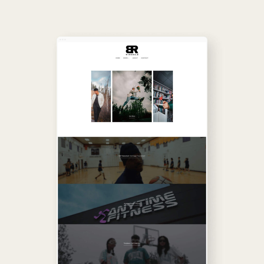 Modern website template for commercial photographers.